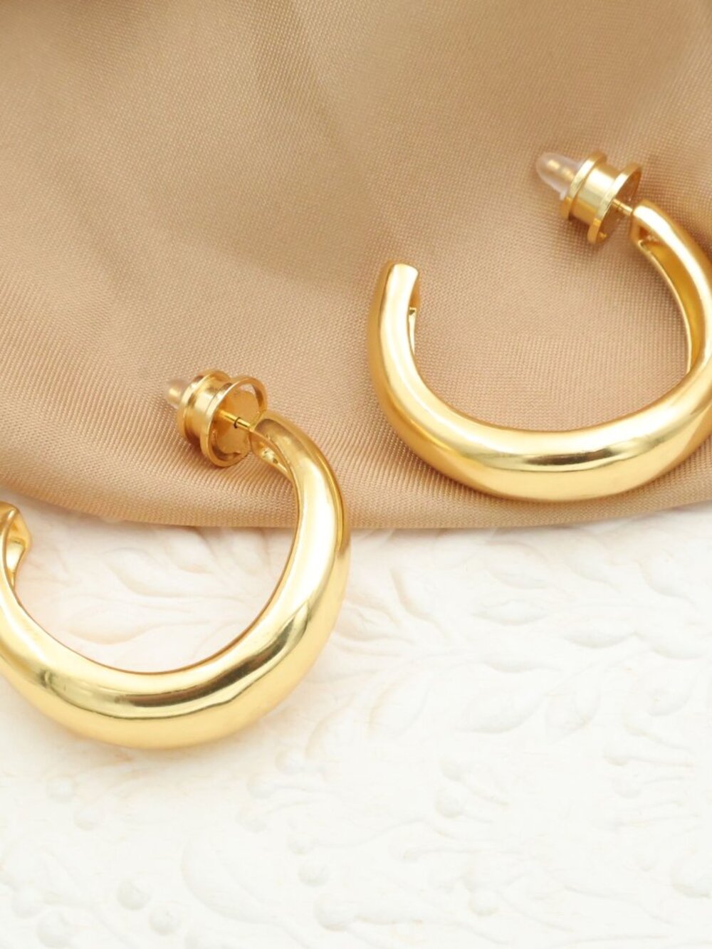 Julie Vos Wave Gold Hoop Earrings, 1.4"